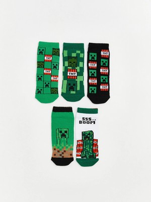 Lc Waikiki Yeni Sezon Minecraft Baskılı Erkek Çocuk Patik Çorap 5'li