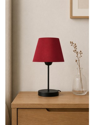 Eslight Modern Spor Tarz Siyah Ayak Masa Lambası Bordo Abajur L32