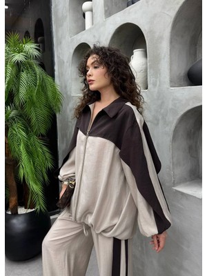 Cardella Siena Tncl Kumaş Fermuarlı Oversize Kadın Ikili Takım