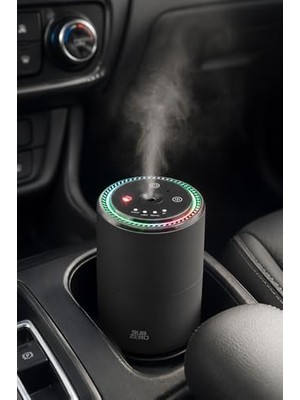 Die Grup Rgb Otomatik Buharlı Araç Parfümü Aromalı Koku Difüzörü Şarjlı 1000MAH Buharlı Hava Nemlendirme (Siyah-Saydam)