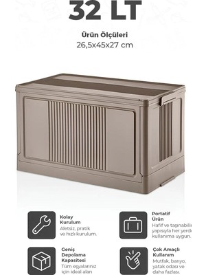 Kitchen Life Tekli Istiflenebilir Portatif Katlanabilir Çok Amaçlı Organizer Dolap-Mutfak Banyo Dolabı