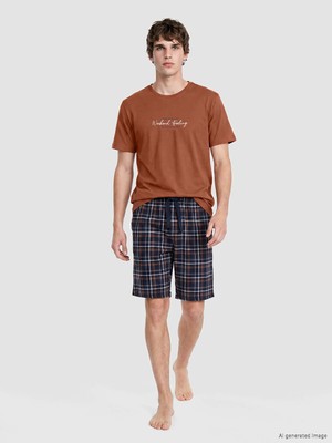 Lc Waikiki Yeni Sezon Regular Fit Baskılı Erkek Şortlu Pijama Takımı