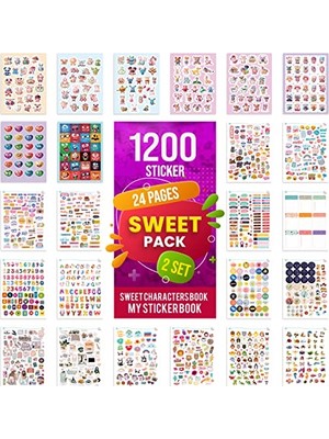 Die Grup Colortouch Sweet Sticker Set - 1200 Adet Çıkartma - Çocuklar, Kızlar, Gençler ve Yetişkinler Için Sticker Book - Laptop, Günlük, Ajanda, Takvim ve Planner Için Cute Stickers