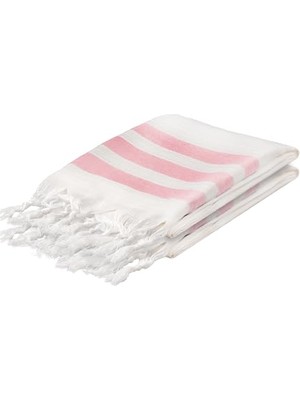 Die Grup Pembe 2'li - 90 x 180 cm - Ince & Transparan - Kadınlar Için Ipeksi Yumuşak Peştamal - Bambu & Pamuk Karışımı - Dokuma Şeritleri Solmaz ve Uzun Ömürlü - Dekoratif Hediyelik Peştamal