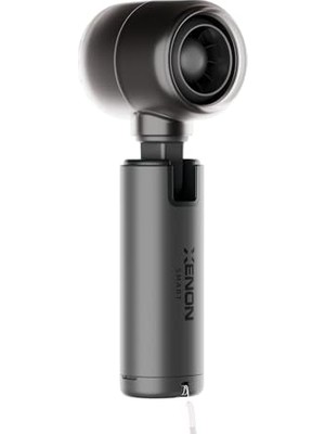 Die Grup Xenon Smart Taşınabilir Mini El Vantilatörü Seyahat Için USB Type-C Şarj Edilebilir Ultra Sessiz 5 Hız Kademeli 14000 Rpm Ayarlanabilir Başlıklı Soğutucu Fan X6101 (Gri)
