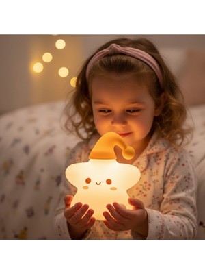 Home Dekor Hediye Rgb LED Sevimli Yıldız Çocuk Odası Gece Masa Lambası Renk Değiştiren Yumuşak Silikon Şarj Edilebilir