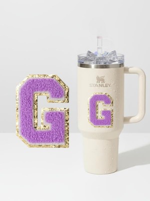 Die Grup Stanley Quencher Uyumlu Premium Harf Sticker/aksesuar – Tekstil Kaplama Kişiselleştirilmiş Tasarım Qncharf-G