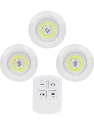 Die Grup Kablosuz LED Dokunmatik Işık Seti (3’lü), Uzaktan Kumandalı, Beyaz Işık, Ayarlanabilir Parlaklık, Zamanlayıcılı, Pil ile Çalışan Dolap ve Mutfak Altı Aydınlatma          [enerji Sınıfı A]