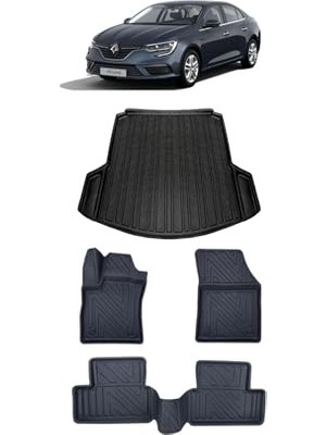 Die Grup Renault Megane 4 2026 Model Ile Uyumlu 5d Premium Ekstra Havuzlu Paspas ve Bagaj Havuzu Set