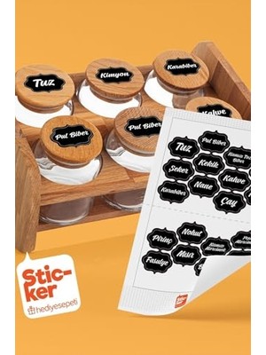 Die Grup Hediyesepeti 20 Adet Baharat & Bakliyat Kavanoz Etiketi Sticker