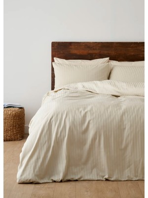 Bella Maison Premium Tencel Çift Kişilik Saten Nevresim Seti Bej (200x220 cm)