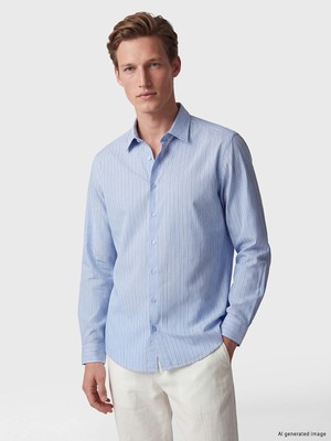 Lc Waikiki Yeni Sezon Regular Fit Çizgili Gabardin Erkek Gömlek
