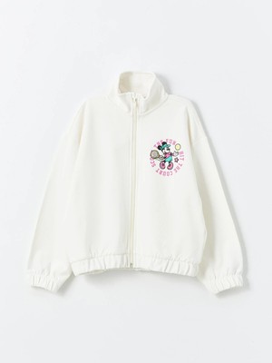Lc Waikiki Yeni Sezon Dik Yaka Minnie Mouse Baskılı Kız Çocuk Fermuarlı Sweatshirt