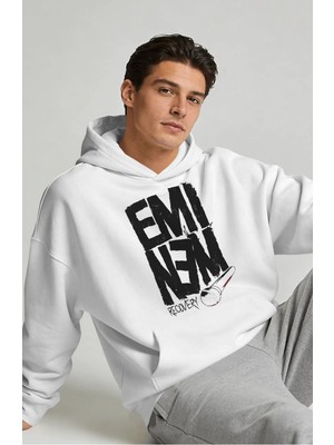 Sevbano Eminem Rapper Şarkıcı Sırt Baskılı Unisex Oversize Premium Hoodie