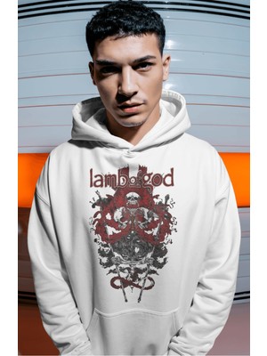 Sevbano Lamb Of God Rock Metal Müzik Grubu Sırt Baskılı Unisex Oversize Premium Hoodie