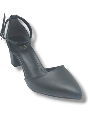 C-Shoes CV104-26 Cilt Sivri Burun Kalın Topuklu Karnıyarık Kadın Ayakkabı(6cm) 41-42