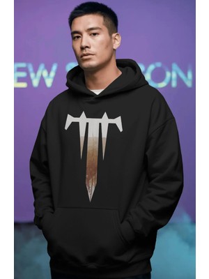 Sevbano Trivium Rock Metal Müzik Grubu Sırt Baskılı Unisex Oversize Premium Hoodie