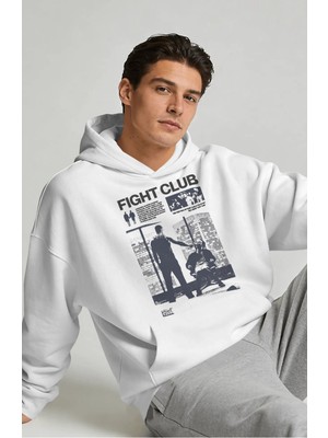 Sevbano Tasarım Tyler Durden Fight Club Film Sırt Baskılı Unisex Oversize Premium Hoodie