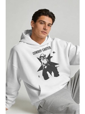 Sevbano Cowboy Carter Beyonce Şarkıcı Sırt Baskılı Unisex Oversize Premium Hoodie