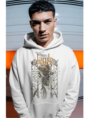Sevbano Lamb Of God Rock Metal Müzik Grubu Sırt Baskılı Unisex Oversize Premium Hoodie