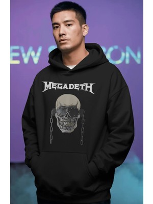 Sevbano Megadeth Rock Metal Müzik Grubu Sırt Baskılı Unisex Oversize Premium Hoodie