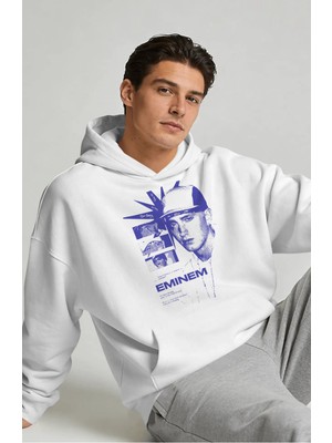Sevbano Eminem Rapper Şarkıcı Sırt Baskılı Unisex Oversize Premium Hoodie