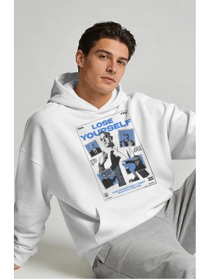 Sevbano Eminem Lose Yourself Rapper Şarkıcı Sırt Baskılı Unisex Oversize Premium Hoodie