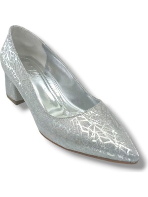 C-Shoes LH1000-26 Simli Aynalı Kalın Topuklu Kadın Ayakkabı(6cm) 41-42