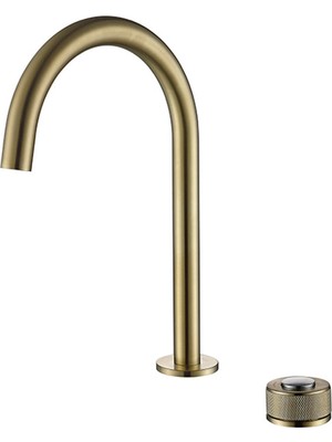 Newarc Step 900528 2 Delikli Mat Altın Çanak Lavabo Bataryası
