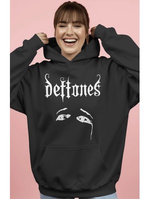 Sevbano Deftones Rock Metal Müzik Grubu Sırt Baskılı Unisex Oversize Premium Hoodie