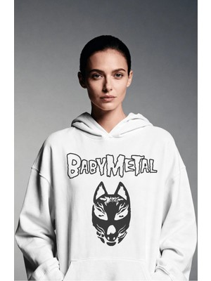 Sevbano Baby Metal Rock Metal Müzik Grubu Sırt Baskılı Unisex Oversize Premium Hoodie