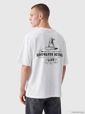 Lc Waikiki Yeni Sezon Bisiklet Yaka Harry Potter Baskılı Erkek Tişört