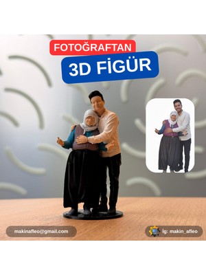 Makinafleo Kişiye Özel 3D Ana & Evladı Figür (25CM)