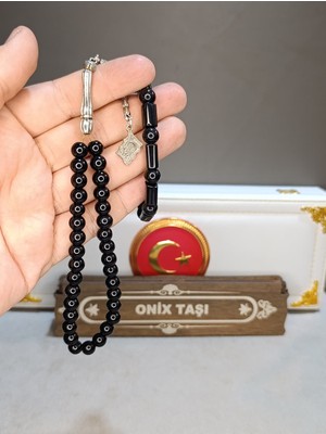 Oniks Taşı Doğaltaş Tesbih Bileklik Set