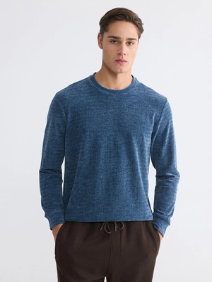 Lc Waikiki Yeni Sezon Bisiklet Yaka Dokulu Erkek Sweatshirt