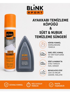 Blinksport Blink Ayakkabı Temizleme Spreyi ve Ayakkabı Temizleme Süngeri