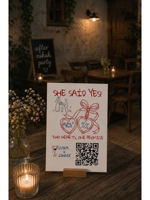 Lumoria Qr Kodlu Dijital Düğün Anı Albümü 25 Adet – Fotoğraf Paylaşım Kartı | She Said Yes