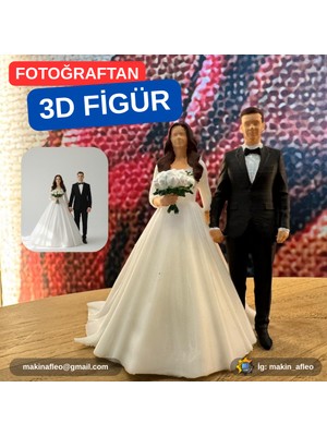 Makinafleo Kişiye Özel 3D Düğün Figürü (25CM)