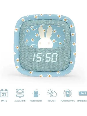 Mobility on Board Billy Clock Masaüstü Saat ve Aydınlatma – Mavi Çiçekler (Limited Edition)