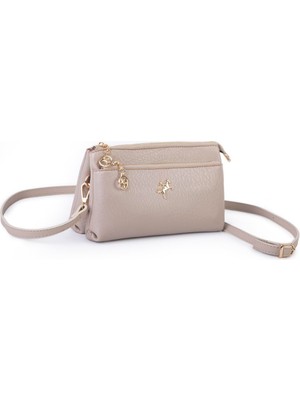 Nas Bag Kadın Çapraz ve Clutch Çanta Bilek ve Çapraz Askılı - Kum Victoria