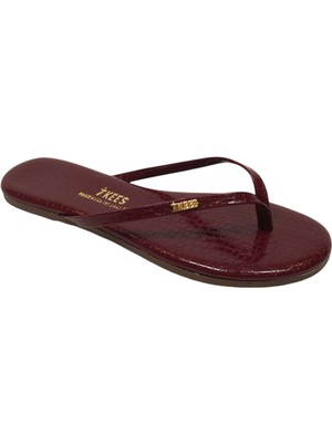 Tkees TK-2250 Klasik Parmak Arası Bordo Kadın Terlik
