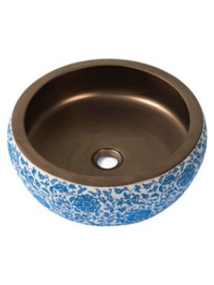 Newarc Tezgah Üstü Lavabo Desenli Ø41X14CM
