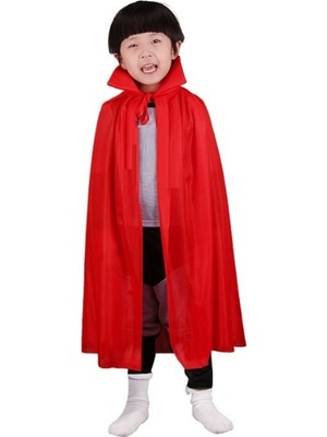 Nessi World Kırmızı Renk Yakalı Pelerin Çocuk Boy 90 cm