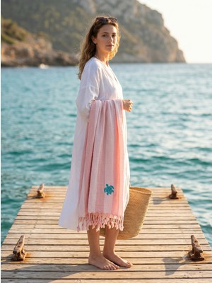 Miabella Home %100 Pamuk Plaj Havlusu Hızlı Kuruyan Müslin Peştemal Deniz Havlusu 100X180 cm