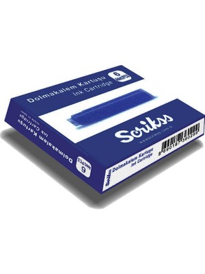 Scrikss Mavi-Siyah Dolma Kalem Mürekkep Kartuşu 6'lı Set Yüksek Kaliteli Yazım Deneyimi