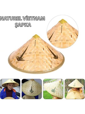 Nessi World Naturel Renk Cambodia Kamboçyalı Vietnam Şapkası Pvc Hasır