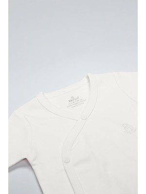 Nessi World Organik Natural Basic Style Kruvaze Uzun Kol Body BS17102 Ekru