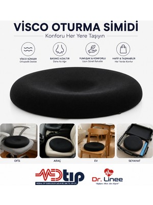 Dr. Linee Visco Oturma Simidi Ortopedik Oturma Minderi Seyahat ve Günlük Kullanım Için Hafif ve Taşınabilir Destek