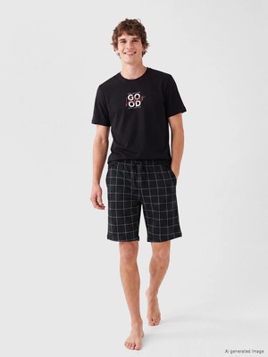 Lc Waikiki Yeni Sezon Baskılı Erkek Şortlu Pijama Takımı