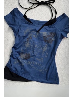 İsra Ayyıldız Moonstar Collection Nuit Magique Madonna Yaka Y2K Street Tam Boy Bluz
